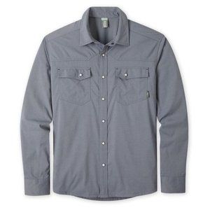 Mens Size XXL Stio Gray Long Sleeve Snap Button Chest Pocket Eddy Shirt